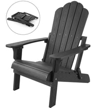 Load image into Gallery viewer, Folding Adirondack Chair Weather Resistant - Black