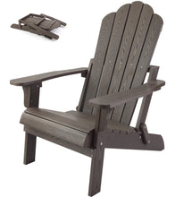 Load image into Gallery viewer, Folding Adirondack Chair Weather Resistant - Dark Brown