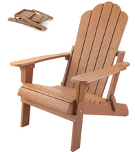 Load image into Gallery viewer, Folding Adirondack Chair Weather Resistant - Wood Color