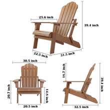 Load image into Gallery viewer, Folding Adirondack Chair Weather Resistant - Wood Color