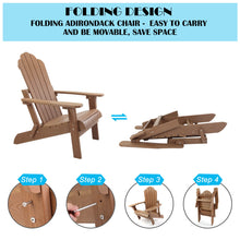 Load image into Gallery viewer, Folding Adirondack Chair Weather Resistant - Wood Color