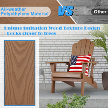 Load image into Gallery viewer, Folding Adirondack Chair Weather Resistant - Wood Color
