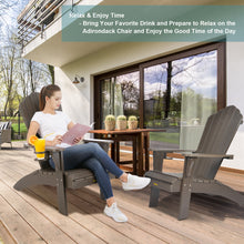 Load image into Gallery viewer, Adirondack Chair, Weather Resistant Hard Plastic Outdoor Adirondack Chair with Cup Holder, Comfortable Easy to Assemble and Maintain, Outdoor Chair for Patio Garden, Load Bearing 350 lbs (Dark Brown)