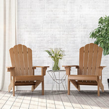 Load image into Gallery viewer, Adirondack Chair Weather Resistant with Cup Holder - Wood Color