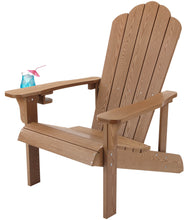 Load image into Gallery viewer, Adirondack Chair Weather Resistant with Cup Holder - Wood Color