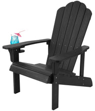 Load image into Gallery viewer, Adirondack Chair Weather Resistant  with Cup Holder - Black