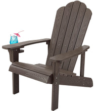Load image into Gallery viewer, Adirondack Chair Weather Resistant with Cup Holder - Dark Brown