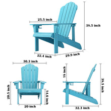 Load image into Gallery viewer, Adirondack Chair Weather Resistant with Cup Holder - Lake Blue