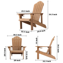 Load image into Gallery viewer, Adirondack Chair Weather Resistant with Cup Holder - Wood Color