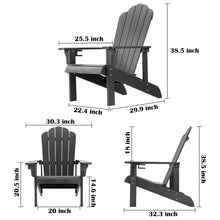 Load image into Gallery viewer, Adirondack Chair Weather Resistant  with Cup Holder - Black