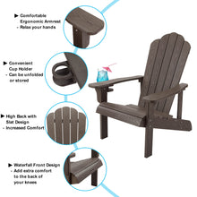 Load image into Gallery viewer, Adirondack Chair Weather Resistant with Cup Holder - Dark Brown