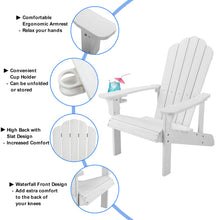 Load image into Gallery viewer, Adirondack Chair Weather Resistant  with Cup Holder - White