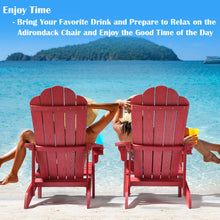 Load image into Gallery viewer, Adirondack Chair Weather Resistant  with Cup Holder - Red