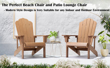 Load image into Gallery viewer, Adirondack Chair Weather Resistant with Cup Holder - Wood Color