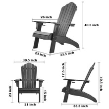 Load image into Gallery viewer, Oversized Adirondack Chair Weather Resistant with Cup Holder - Black