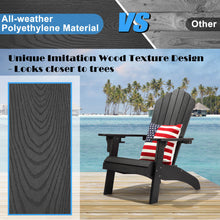 Load image into Gallery viewer, Oversized Adirondack Chair Weather Resistant with Cup Holder - Black