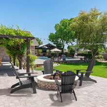 Load image into Gallery viewer, Oversized Adirondack Chair Weather Resistant with Cup Holder - Black