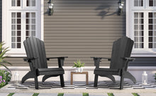 Load image into Gallery viewer, Oversized Adirondack Chair Weather Resistant with Cup Holder - Black