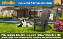 Load image into Gallery viewer, Oversized Adirondack Chair Weather Resistant with Cup Holder - Black