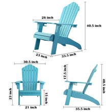 Load image into Gallery viewer, Oversized Adirondack Chair Weather Resistant with Cup Holder - Lake Blue