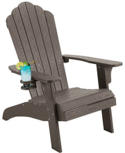 Load image into Gallery viewer, Oversized Adirondack Chair Weather Resistant with Cup Holder - Dark Brown