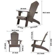 Load image into Gallery viewer, Oversized Adirondack Chair Weather Resistant with Cup Holder - Dark Brown