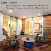 Load image into Gallery viewer, Oversized Adirondack Chair Weather Resistant with Cup Holder - Dark Brown