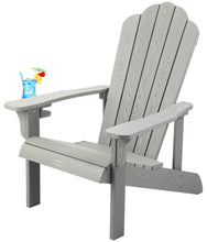 Load image into Gallery viewer, Adirondack Chair Weather Resistant  with Cup Holder - Gray