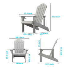 Load image into Gallery viewer, Adirondack Chair Weather Resistant  with Cup Holder - Gray