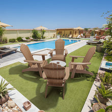 Load image into Gallery viewer, Oversized Adirondack Chair Weather Resistant with Cup Holder - Wood Color