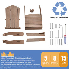 Load image into Gallery viewer, Oversized Adirondack Chair Weather Resistant with Cup Holder - Wood Color