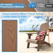 Load image into Gallery viewer, Oversized Adirondack Chair Weather Resistant with Cup Holder - Wood Color