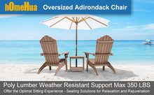 Load image into Gallery viewer, Oversized Adirondack Chair Weather Resistant with Cup Holder - Wood Color