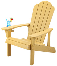 Load image into Gallery viewer, Adirondack Chair Weather Resistant  with Cup Holder - Yellow