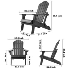 Load image into Gallery viewer, Folding Adirondack Chair Weather Resistant - Black