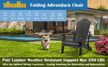 Load image into Gallery viewer, Folding Adirondack Chair Weather Resistant - Black