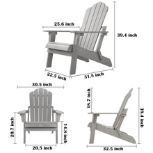 Load image into Gallery viewer, Folding Adirondack Chair Weather Resistant - Gray
