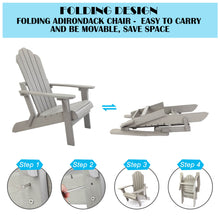 Load image into Gallery viewer, Folding Adirondack Chair Weather Resistant - Gray