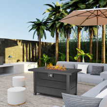 Load image into Gallery viewer, hOmeHua 42 inch Rectangle Auto-Ignition Outdoor Propane Fire Pit Table  - Black