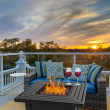 Load image into Gallery viewer, hOmeHua 28 inch Square Auto-Ignition Outdoor Propane Fire Pit Table  - Black