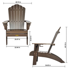 Load image into Gallery viewer, Adirondack Chair, Weather Resistant Hard Plastic Outdoor Adirondack Chair with Cup Holder, Comfortable Easy to Assemble and Maintain, Outdoor Chair for Patio Garden, Load Bearing 350 lbs (Dark Brown)