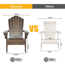 Load image into Gallery viewer, Adirondack Chair, Weather Resistant Hard Plastic Outdoor Adirondack Chair with Cup Holder, Comfortable Easy to Assemble and Maintain, Outdoor Chair for Patio Garden, Load Bearing 350 lbs (Dark Brown)