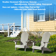 Load image into Gallery viewer, Oversized Adirondack Chair Weather Resistant with Cup Holder - Gray