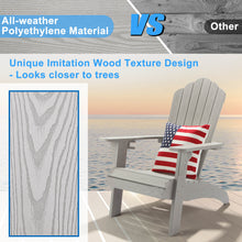 Load image into Gallery viewer, Oversized Adirondack Chair Weather Resistant with Cup Holder - Gray