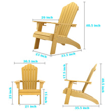 Load image into Gallery viewer, Oversized Adirondack Chair Weather Resistant with Cup Holder - Yellow