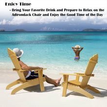 Load image into Gallery viewer, Oversized Adirondack Chair Weather Resistant with Cup Holder - Yellow
