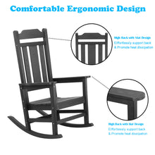 Load image into Gallery viewer, Weather Resistant  Outdoor Indoor Rocking Chair - Black
