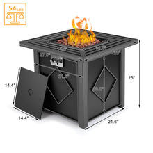 Load image into Gallery viewer, hOmeHua 28 inch Square Auto-Ignition Outdoor Propane Fire Pit Table  - Black