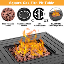 Load image into Gallery viewer, hOmeHua 28 inch Square Auto-Ignition Outdoor Propane Fire Pit Table  - Black