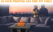 Load image into Gallery viewer, hOmeHua 28 inch Square Auto-Ignition Outdoor Propane Fire Pit Table  - Black